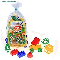 Конструктор "Строитель", 66 деталей, в мешке