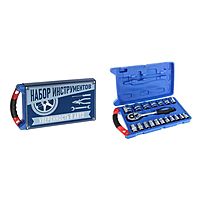 Набор инструментов в кейсе TUNDRA, подарочная упаковка, CrV, 1/2", 19 предметов