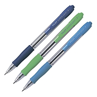 Набор ручек шариковых автом Pilot Super Grip 0.7 L рез упор, масл осн, чернила син, микс 3шт