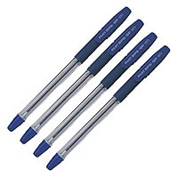 Набор ручек шариковых Pilot BPS-GP, резин упор, 0.7мм, масл основа, стержень синий 4шт