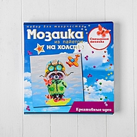 Мозаика из пайеток на холсте «Енот»