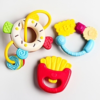 Набор  погремушек «Сладости» с прорезывателем, 3 шт