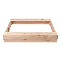 Песочница деревянная 150 × 140 × 20 см с сиденьями сосна