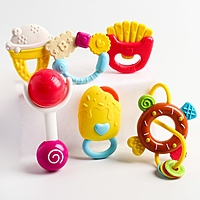 Набор  погремушек «Сладости» с прорезывателем, 6 шт