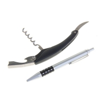 Набор: ручка и нож складной (черный) в блистере