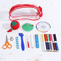 Набор для шитья в пластиковой сумочке, 21 предмет, цвета МИКС
