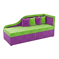 Детский диван «Дюна», механизм выкатной, микровельвет, цвет зелёный / фиолетовый