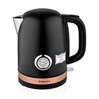 Чайник электрический BRAYER 1005BR-BK, металл, 1.7 л, 2150 Вт, термометр, чёрный