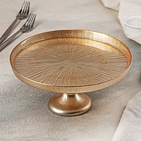 Блюдо для торта на ножке «Золотая кувшинка», 21 см