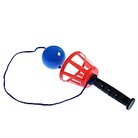 Игра "Поймай мяч", корзинка с ручкой + мячик на шнурке, 1 игрок