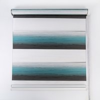 Штора рулонная «День-ночь», волна, 60×180 см, цвет бирюзовый