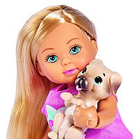 Кукла «Еви» 12 см, на велопрогулке с собачкой
