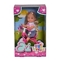 Кукла «Еви» 12 см, на трёхколесном велосипеде