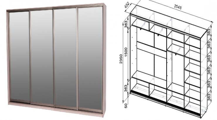 Шкаф купе 2350 ширина