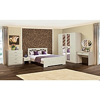 Спальня «Венеция 7.1», кровать 160 × 200, шкаф, 2 тумбочки, зеркало, стол туалетный, комод