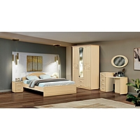 Спальня «Венеция 1», кровать 160 × 200 см, шкаф, 2 тумбочки, зеркало, туалетный столик