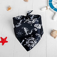 Бандана "Веселый Роджер"черная р-р. 50*50см