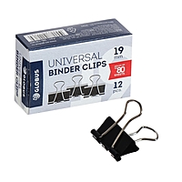 Зажимы для бумаг 19 мм, 12шт. GLOBUS черные