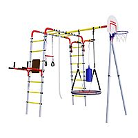 Детский спортивный комплекс уличный Fitness, 2880 × 2470 × 2320 мм, качели гнездо
