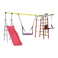 Детский спортивный комплекс уличный «Богатырь Плюс 2», 3572 × 2443 × 1855 мм, качели гнездо