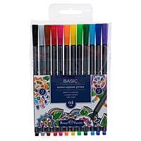 Набор ручек капиллярных 12 цветов, Basic ПВХ, карман 0,4 мм