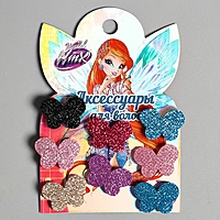 Заколки для волос «Липучки», бабочки, 8 шт., ВИНКС