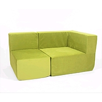 Кресло угловое - модуль «Тетрис», размер 80 х 80 см, зелёный, велюр