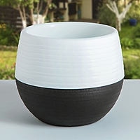 Горшок для цветов "ЯПОНИЯ" 3.0л, цвет белый-темно-коричневый