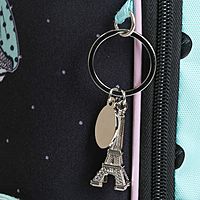 Рюкзак каркасный Hatber Ergonomic light 38 х 29 х 6, для девочки "Парижские каникулы", голубой/серый