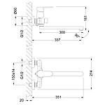 Смеситель для ванны Lemark Point LM0351C длинный излив хром