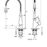 Смеситель для кухни Lemark Linara LM0413C гибкий излив хром