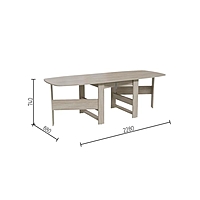 Стол книжка 880х300/900/1700/2280х740 Дуб сонома