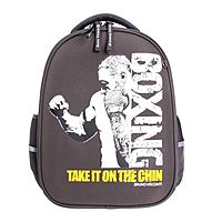 Рюкзак каркасный 38 х 30 х 20 см, + пенал, Bruno Visconti "Бокс" тёмно-серый