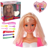 Кукла манекен для создания причесок "Красотка", с накладными прядями и аксессуарами