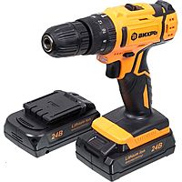 Дрель-шуруповерт "Вихрь" ДА-24Л-2кУ, ударная, 24 В, 2х2 Ач, Li-Ion, 40 Нм, БЗП, кейс