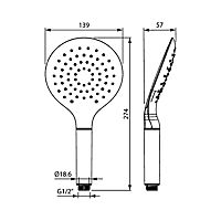 Душевая лейка IDDIS Sena SEN3F00i18, 3 режима, кнопка, 112 мм, хром/белый