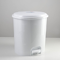 Ведро с педалью, цвет белый