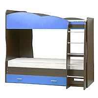 Кровать детская двухъярусная «Юниор 2.1», 800 × 2000 мм, лдсп, цвет венге / синий