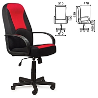 Кресло офисное BRABIX City EX-512, ткань чёрная/красная