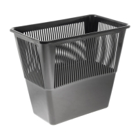 Корзина для бумаг 12 литров, прямоугольная, черная, высота 300 мм