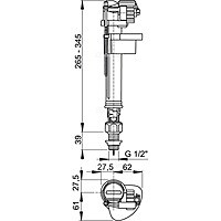 Впускной механизм для унитаза Alcaplast A18-1/2", с нижней подводкой, металлическая резьба