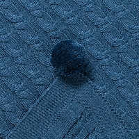 Вязаный плед "Крошка Я" Рисунок коса, 90х90 см, синий