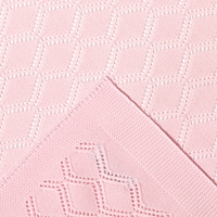 Вязаный плед "Крошка Я" Бэби, размер 90х90 см, розовый