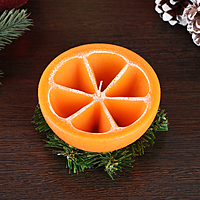 Свеча декоративная "Новогодний апельсин половинка"