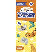 Акварель 12 цв медовая Calligrata мягк.пластик в карт.пенале