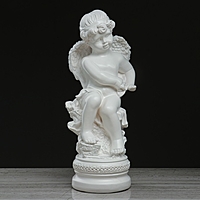Статуэтка "Ангел на подставке" большой, белый, 44см
