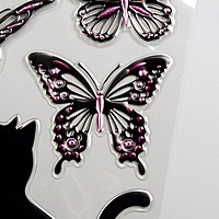 3D Наклейки Room Decor "Кошечка с бабочкаи" 25х16 см
