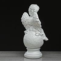 Статуэтка "Ангел на шаре №3" большой, белый, 45см