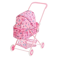 Коляска для кукол с корзиной, зимняя, металлический каркас, МИКС