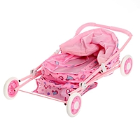 Коляска для кукол с корзиной, зимняя, металлический каркас, МИКС